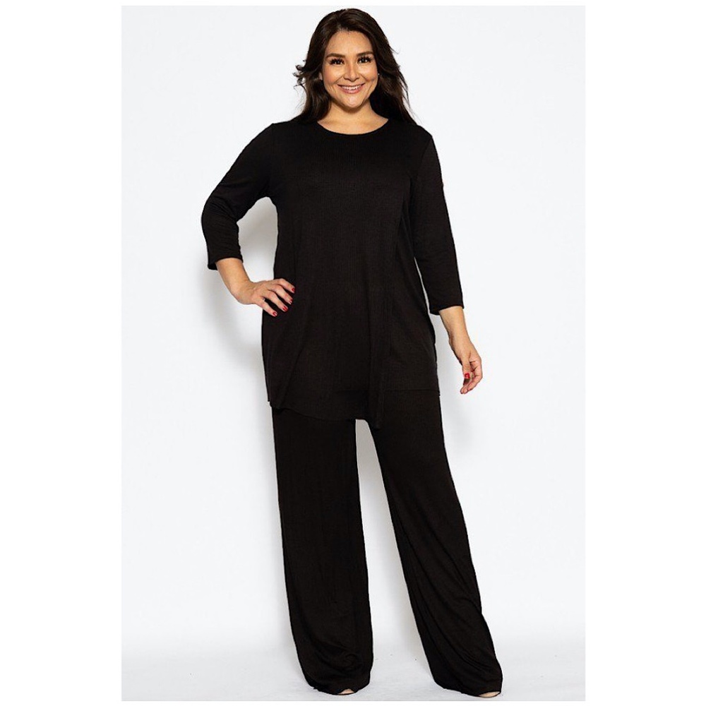 Pleated 2 Piece Pants Set